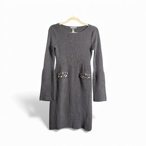 INC International Concepts Charcoal Long Sleeve Dress